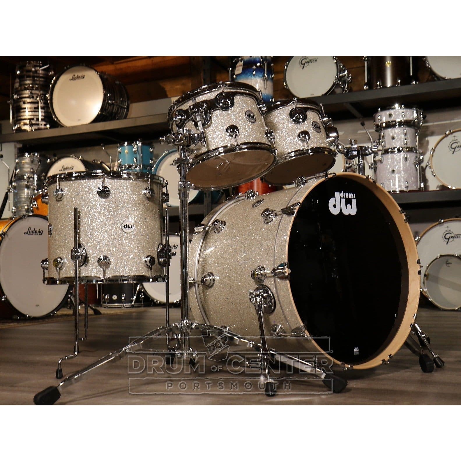 DW Collectors Maple 4pc Drum Set Broken Glass