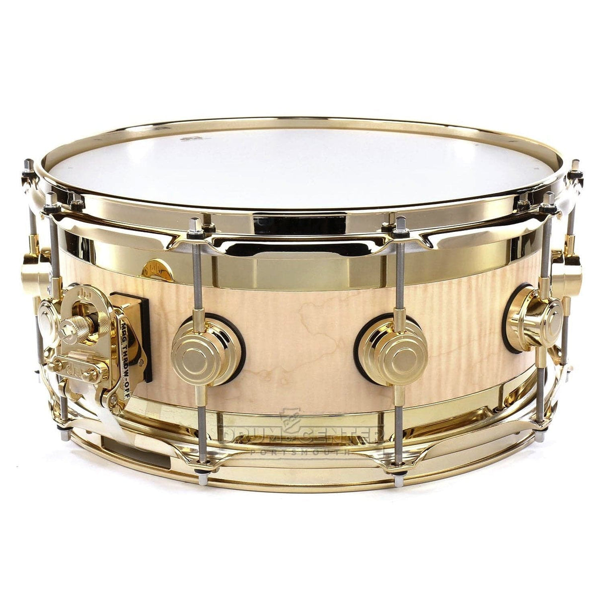 DW Collectors Edge Snare Drum 14x6 Natural Satin Oil w/Gold Hardware