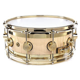 DW Collectors Edge Snare Drum 14x6 Natural Satin Oil w/Gold Hardware