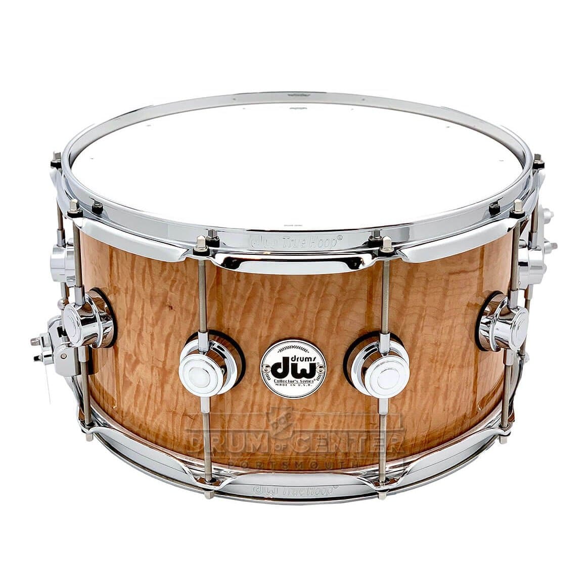 DW Collectors Maple/Mahogany Snare Drum 14x7 Natural Super Curl