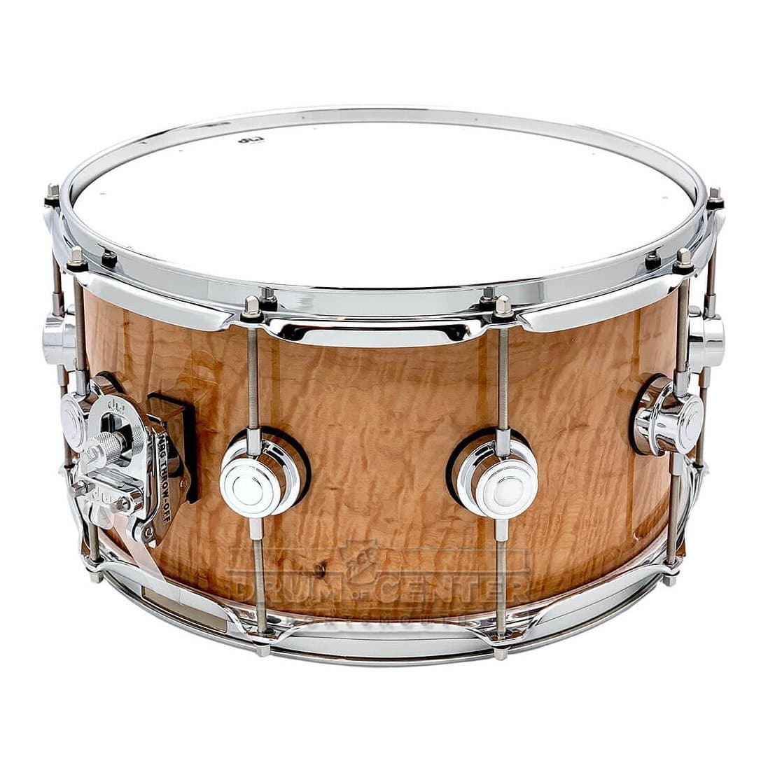 DW Collectors Maple/Mahogany Snare Drum 14x7 Natural Super Curl
