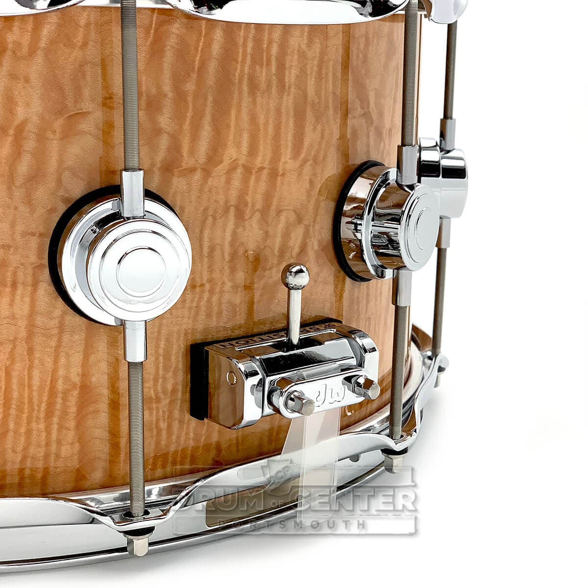 DW Collectors Maple/Mahogany Snare Drum 14x7 Natural Super Curl