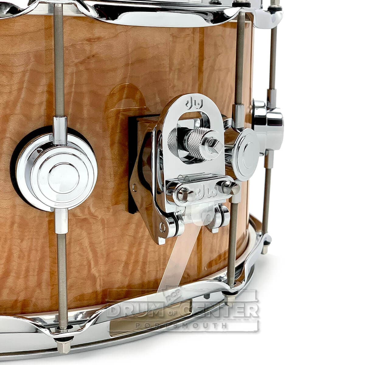 DW Collectors Maple/Mahogany Snare Drum 14x7 Natural Super Curl
