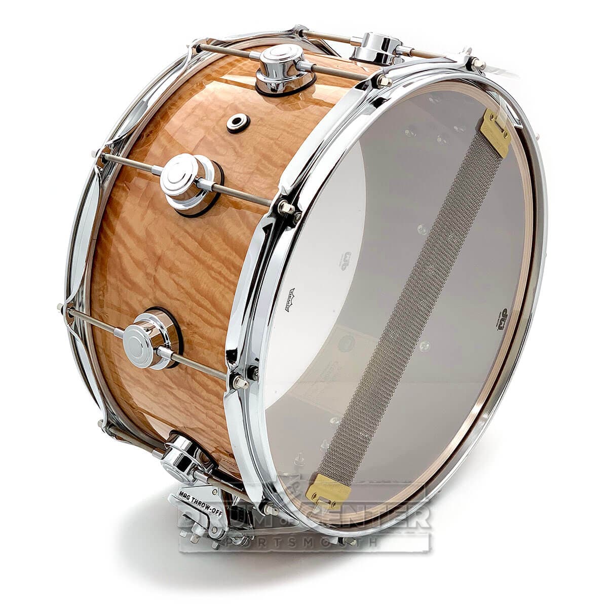 DW Collectors Maple/Mahogany Snare Drum 14x7 Natural Super Curl