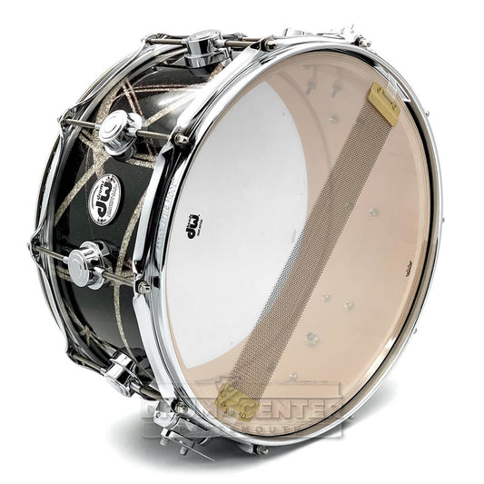 DW Collectors Maple Snare Drum 14x6.5 Smoke Glass Contrails
