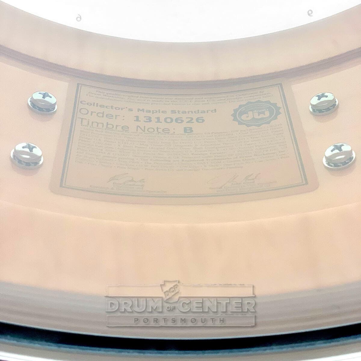 DW Collectors Maple Snare Drum 14x6.5 Smoke Glass Contrails