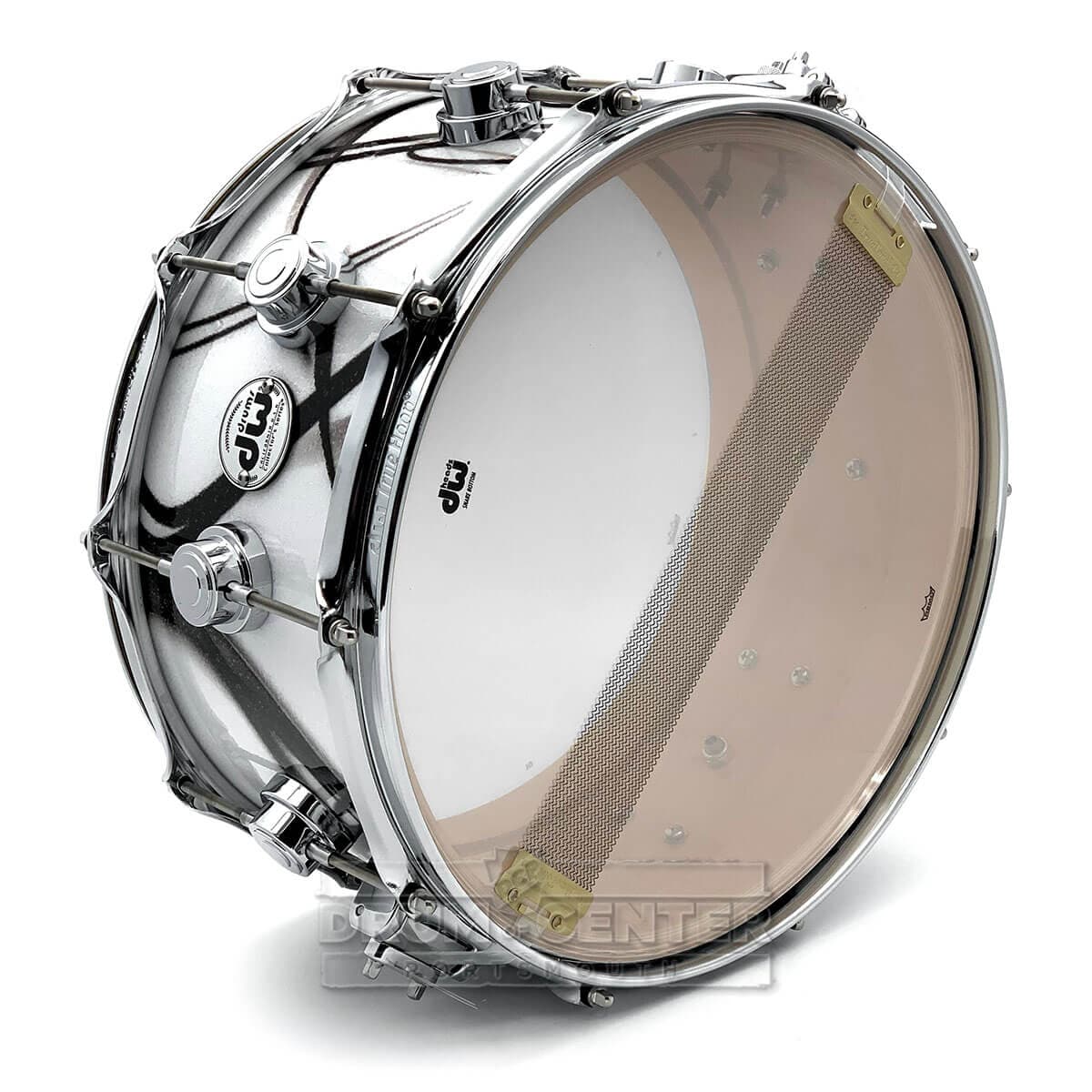 DW Collectors Maple Snare Drum 14x6.5 White Glass Contrails