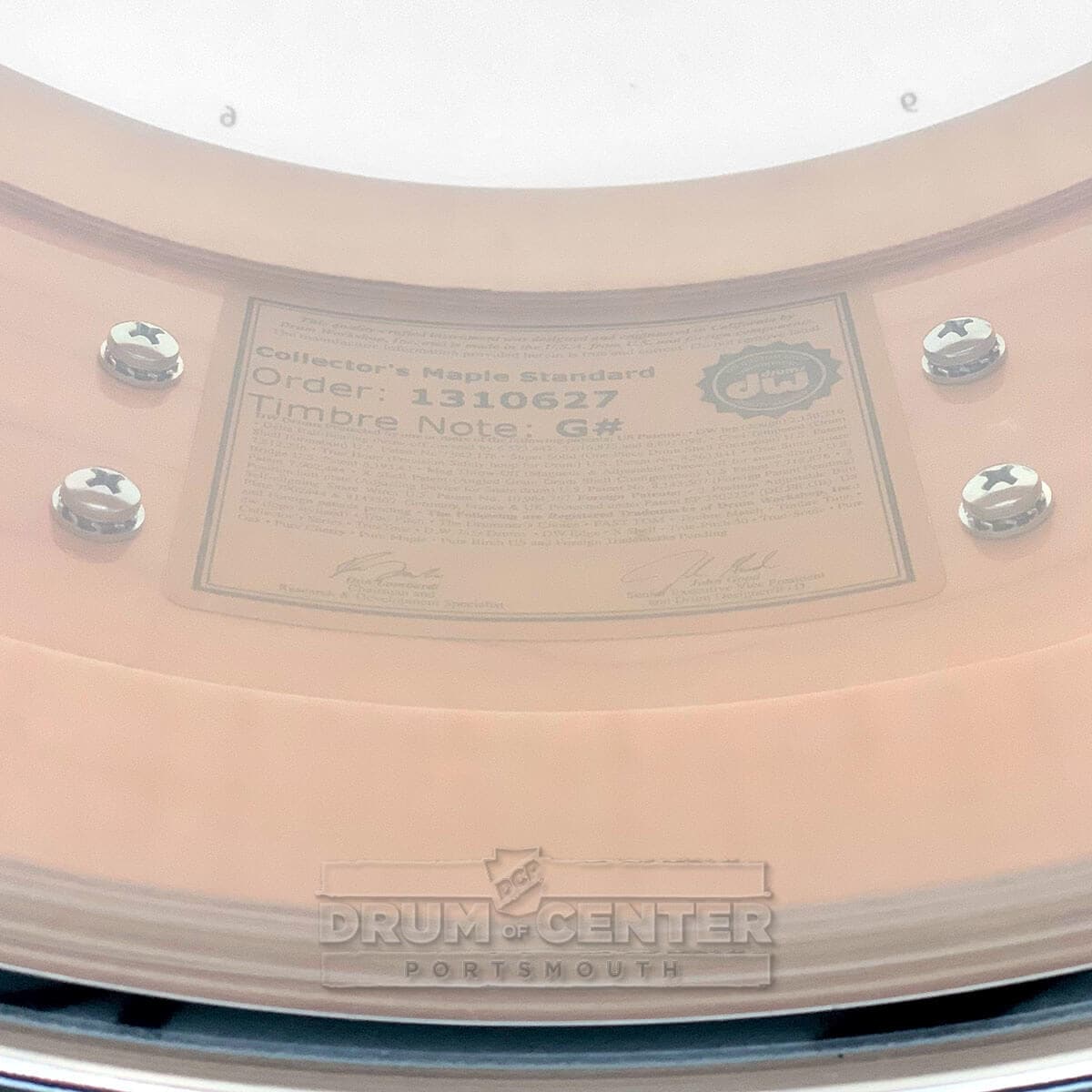 DW Collectors Maple Snare Drum 14x6.5 White Glass Contrails