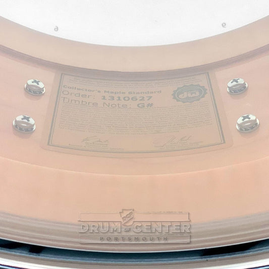 DW Collectors Maple Snare Drum 14x6.5 White Glass Contrails