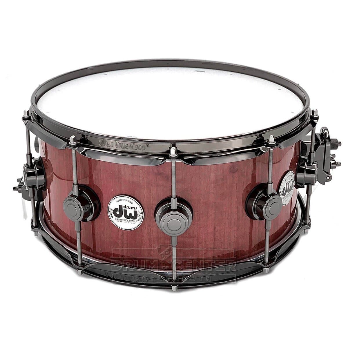 DW Collectors Purpleheart Snare Drum 14x6.5 Natural w/Black Nickel Hw