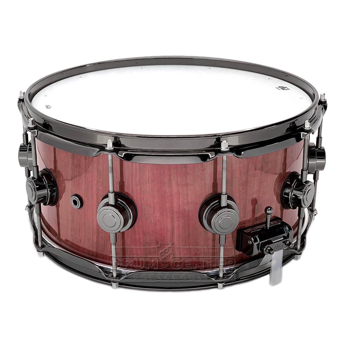 DW Collectors Purpleheart Snare Drum 14x6.5 Natural w/Black Nickel Hw