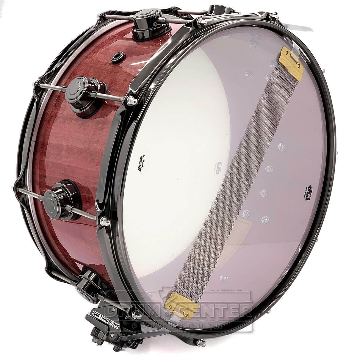 DW Collectors Purpleheart Snare Drum 14x6.5 Natural w/Black Nickel Hw