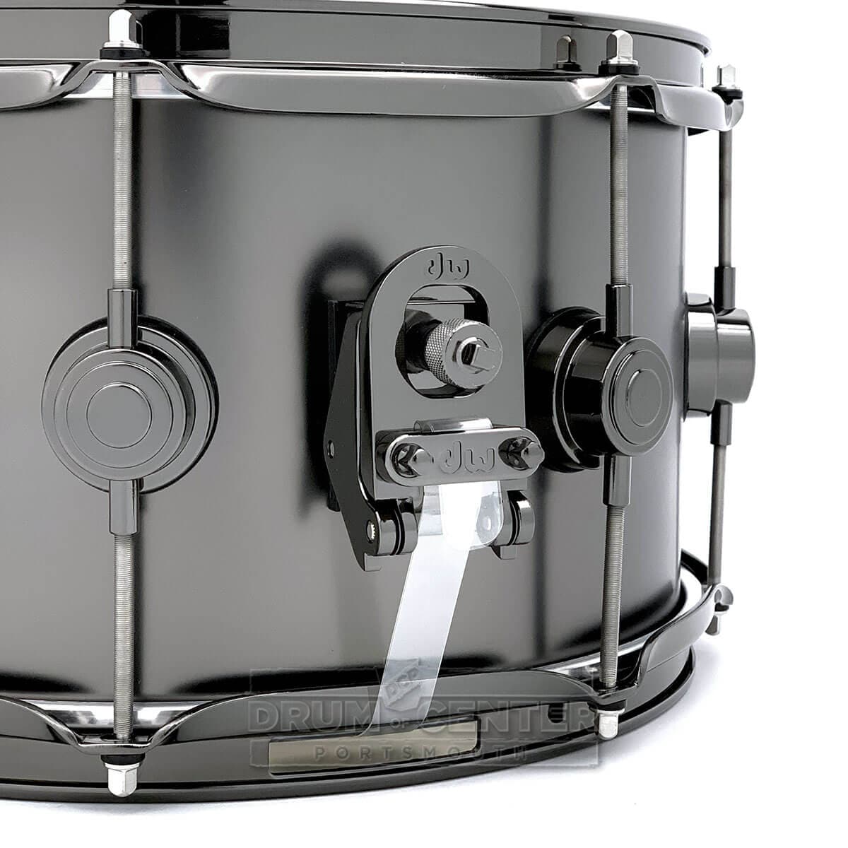 DW Collectors Satin Black Brass Snare Drum 13x7 w/Black Nickel Hardware