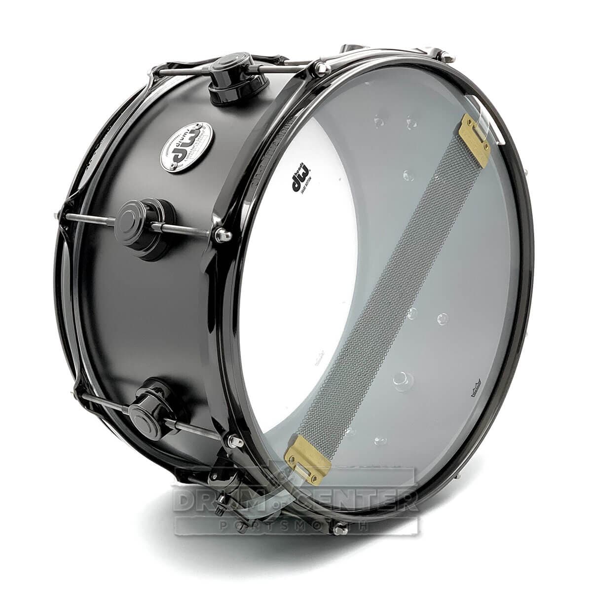 DW Collectors Satin Black Brass Snare Drum 13x7 w/Black Nickel Hardware