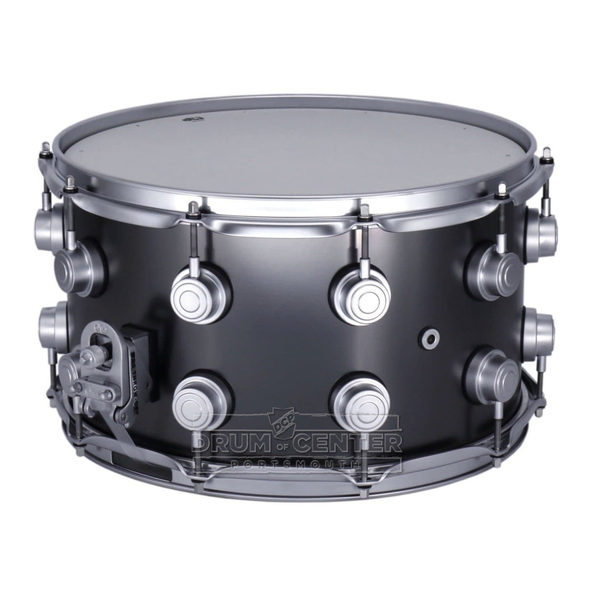 DW Collectors Series Satin Black Brass Snare Drum - 14x8 - Satin Chrome Hardware