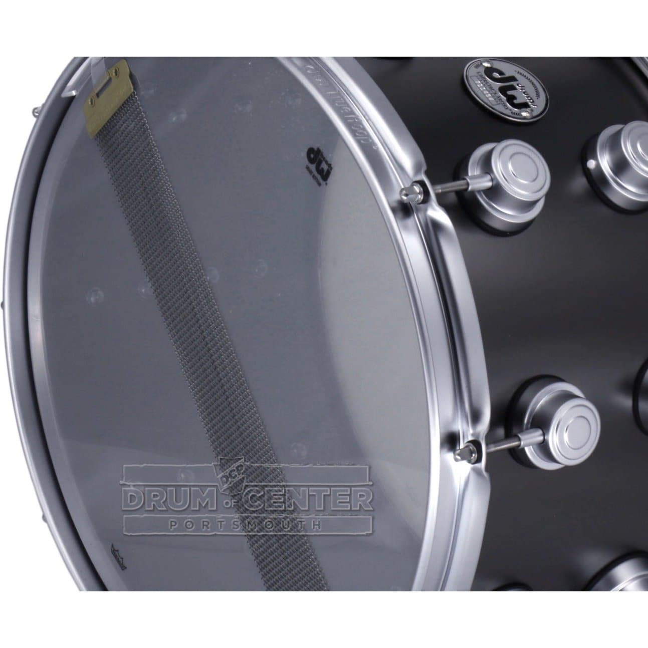 DW Collectors Series Satin Black Brass Snare Drum - 14x8 - Satin Chrome Hardware