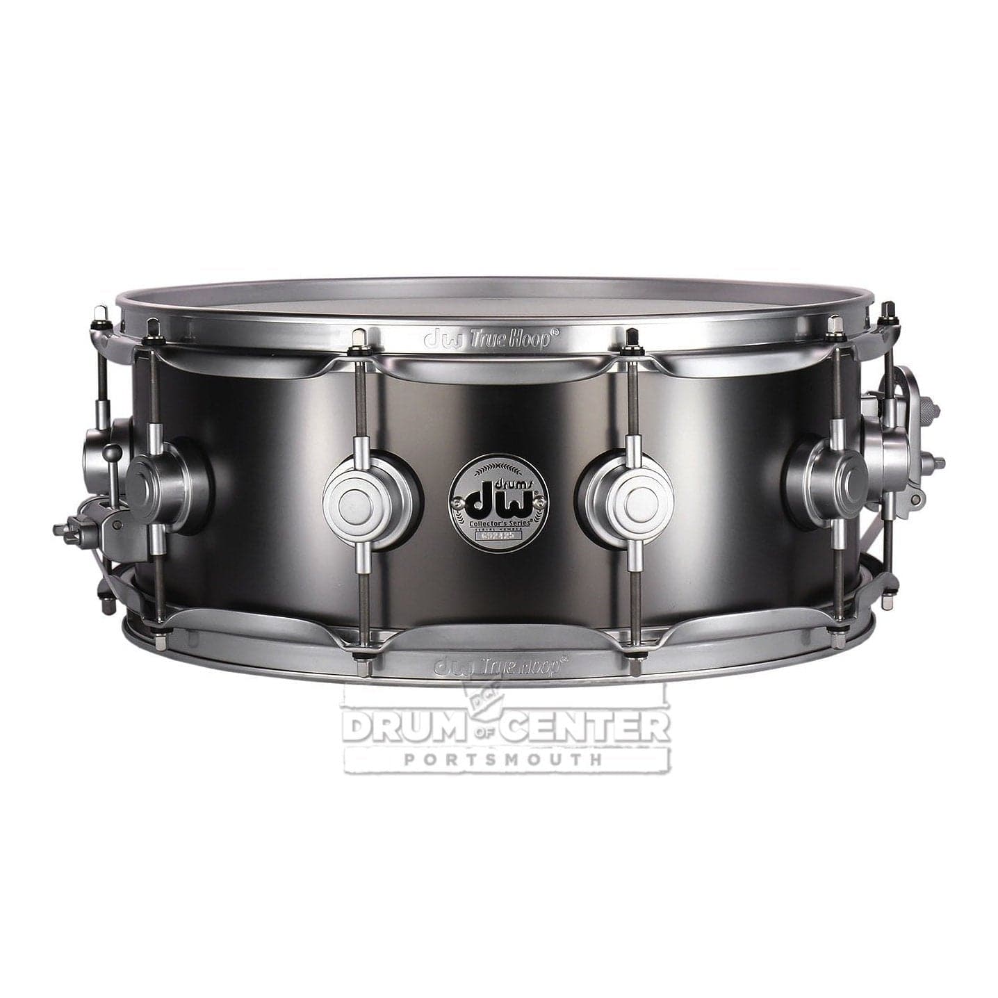 DW Collectors Series Satin Black Brass Snare Drum - 14x5.5 - Satin Chrome Hardware
