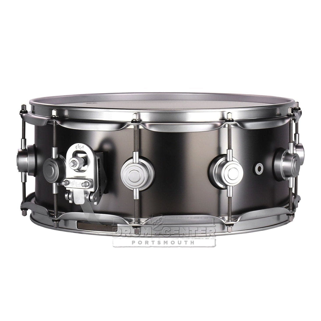 DW Collectors Series Satin Black Brass Snare Drum - 14x5.5 - Satin Chrome Hardware