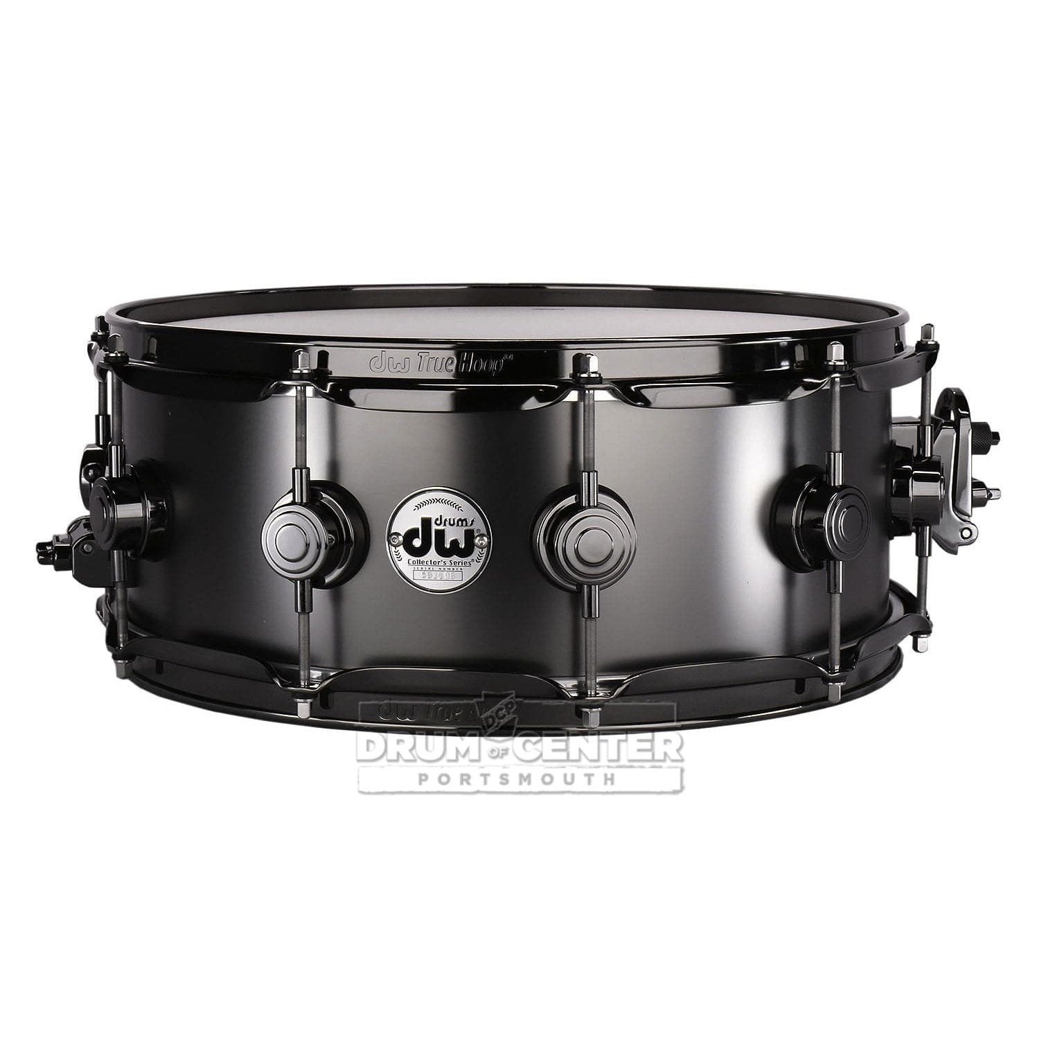 DW Collectors Series Satin Black Brass Snare Drum 14x5.5 Black Nickel  Hardware