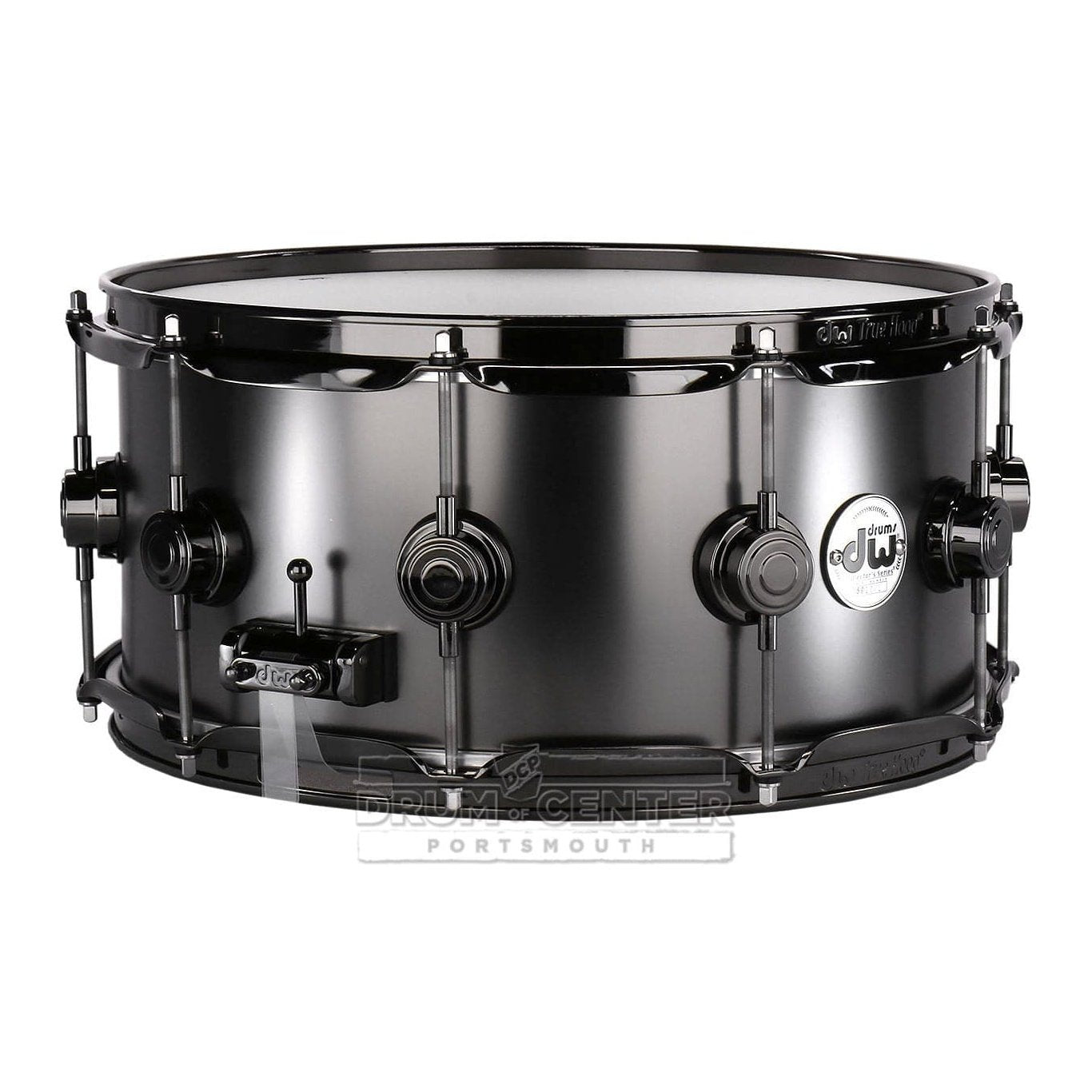 DW Collectors Series Satin Black Brass Snare Drum 14x6.5 Black Nickel  Hardware