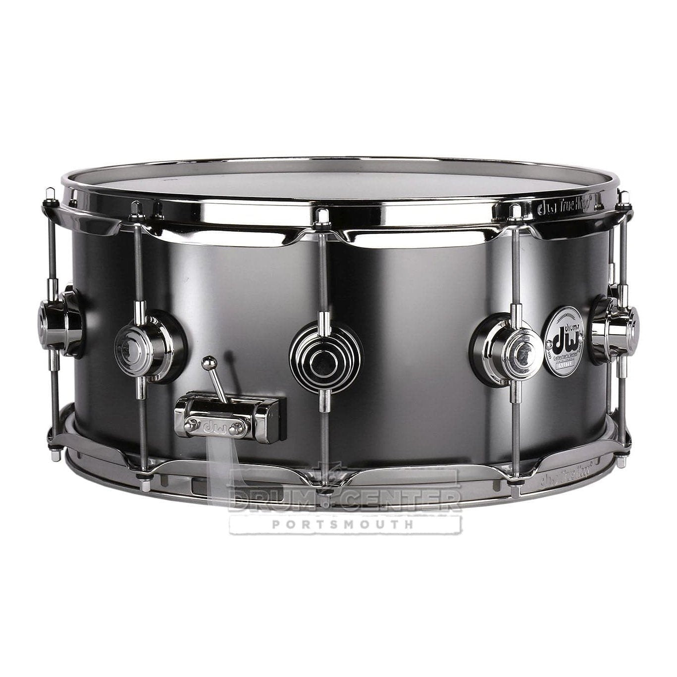 DW Collectors Series Satin Black Brass Snare Drum 14x6.5 Nickel Hardware