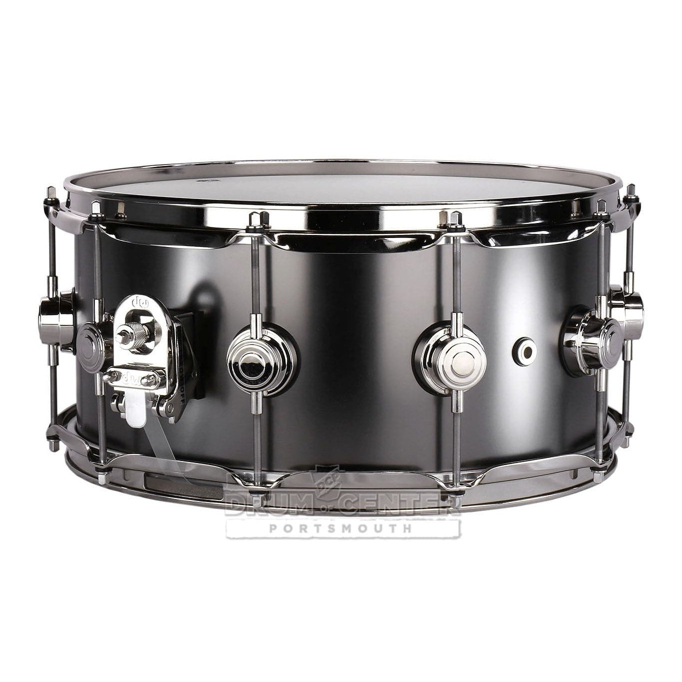 DW Collectors Series Satin Black Brass Snare Drum - 14x6.5 - Nickel Hardware