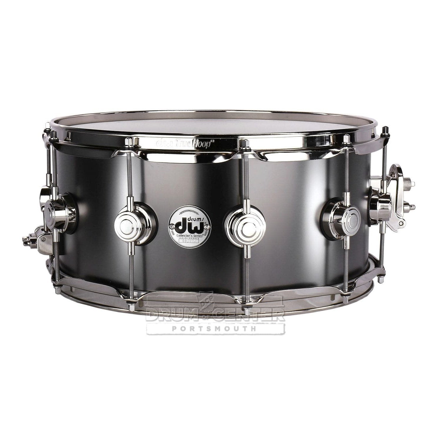 DW Collectors Series Satin Black Brass Snare Drum - 14x6.5 - Nickel Hardware