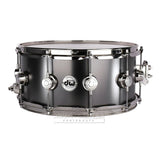 DW Collectors Series Satin Black Brass Snare Drum - 14x6.5 - Nickel Hardware