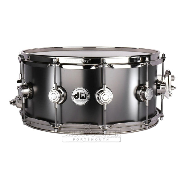DW Collectors Series Satin Black Brass Snare Drum 14x6.5 Nickel 