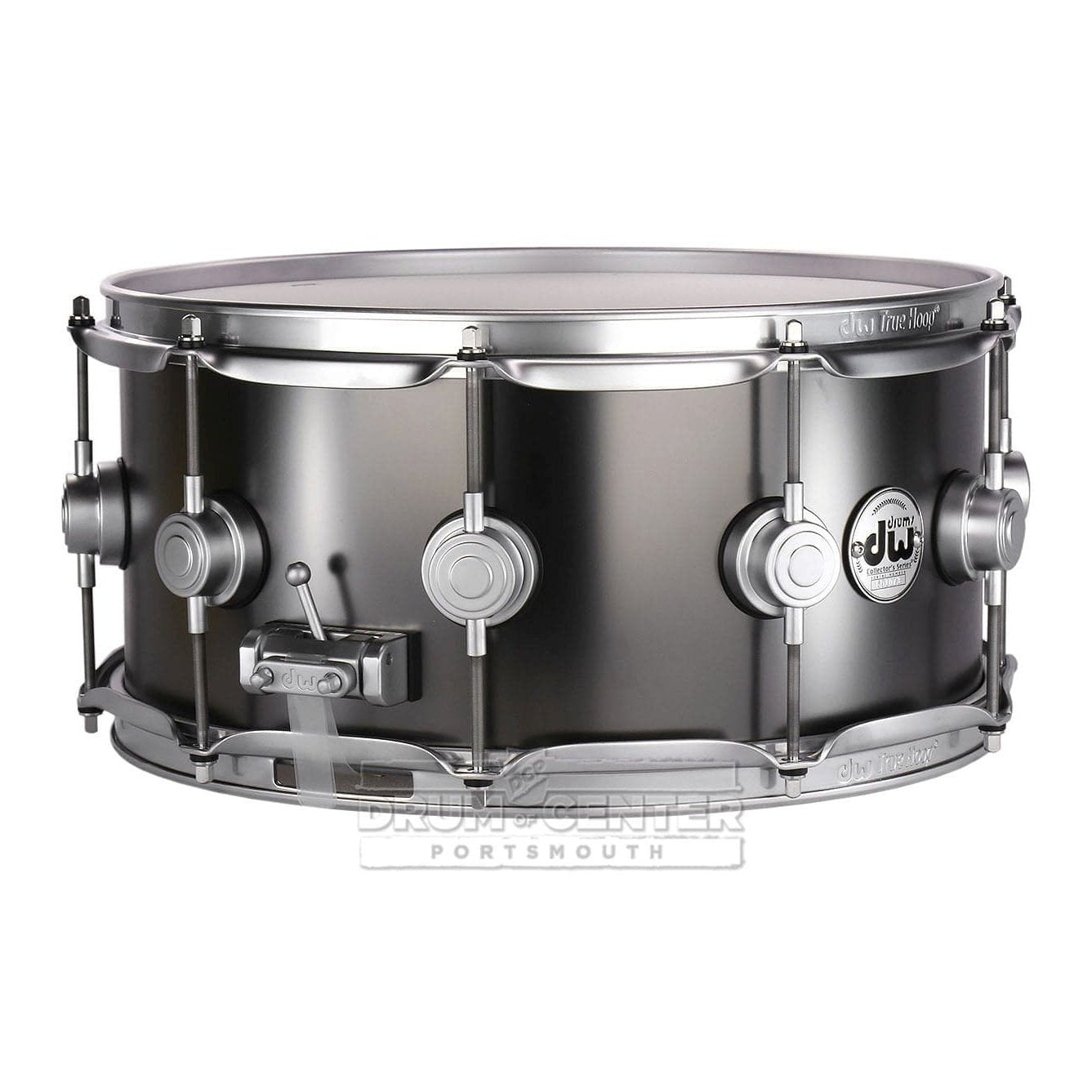 DW Collectors Series Satin Black Brass Snare Drum - 14x6.5 - Satin Chrome Hardware