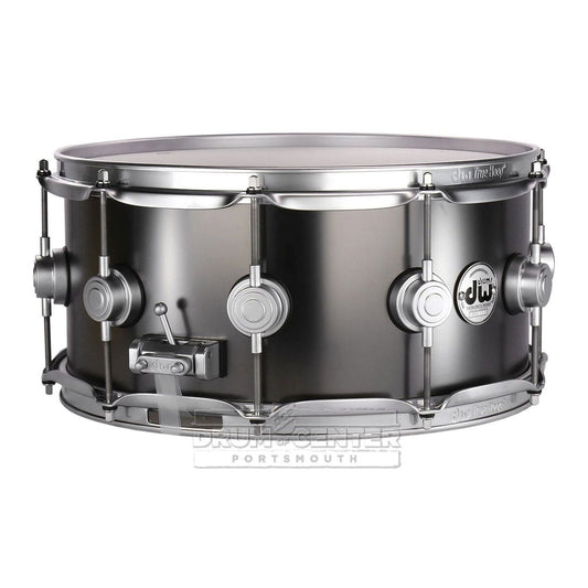 DW Collectors Series Satin Black Brass Snare Drum - 14x6.5 - Satin Chrome Hardware