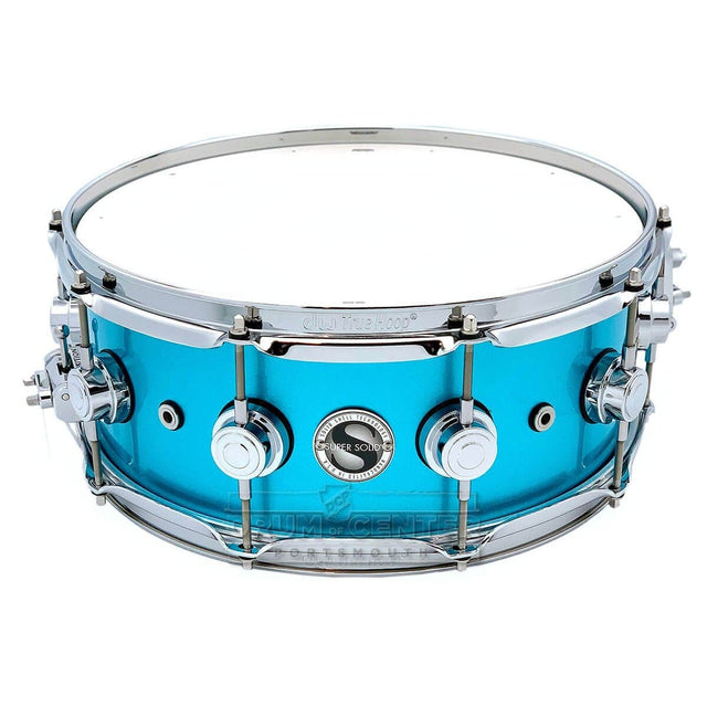 DW Collectors Super Solid Maple Snare Drum 14x5.5 Laser Blue Lacquer