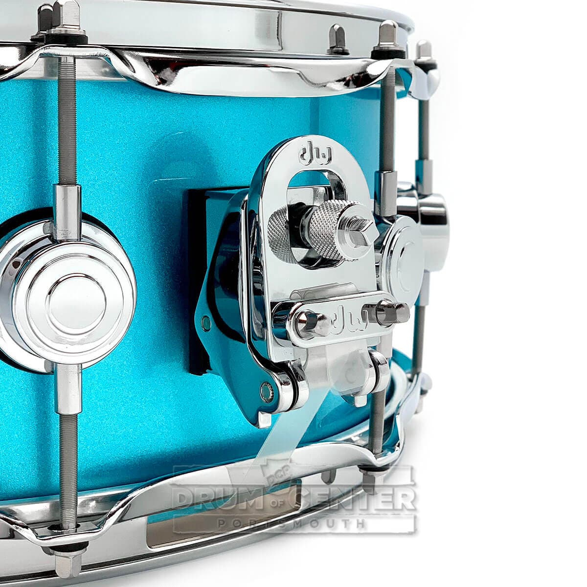 DW Collectors Super Solid Maple Snare Drum 14x5.5 Laser Blue Lacquer