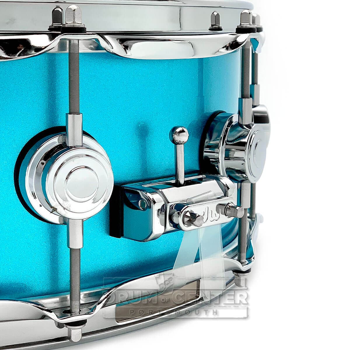 DW Collectors Super Solid Maple Snare Drum 14x5.5 Laser Blue Lacquer