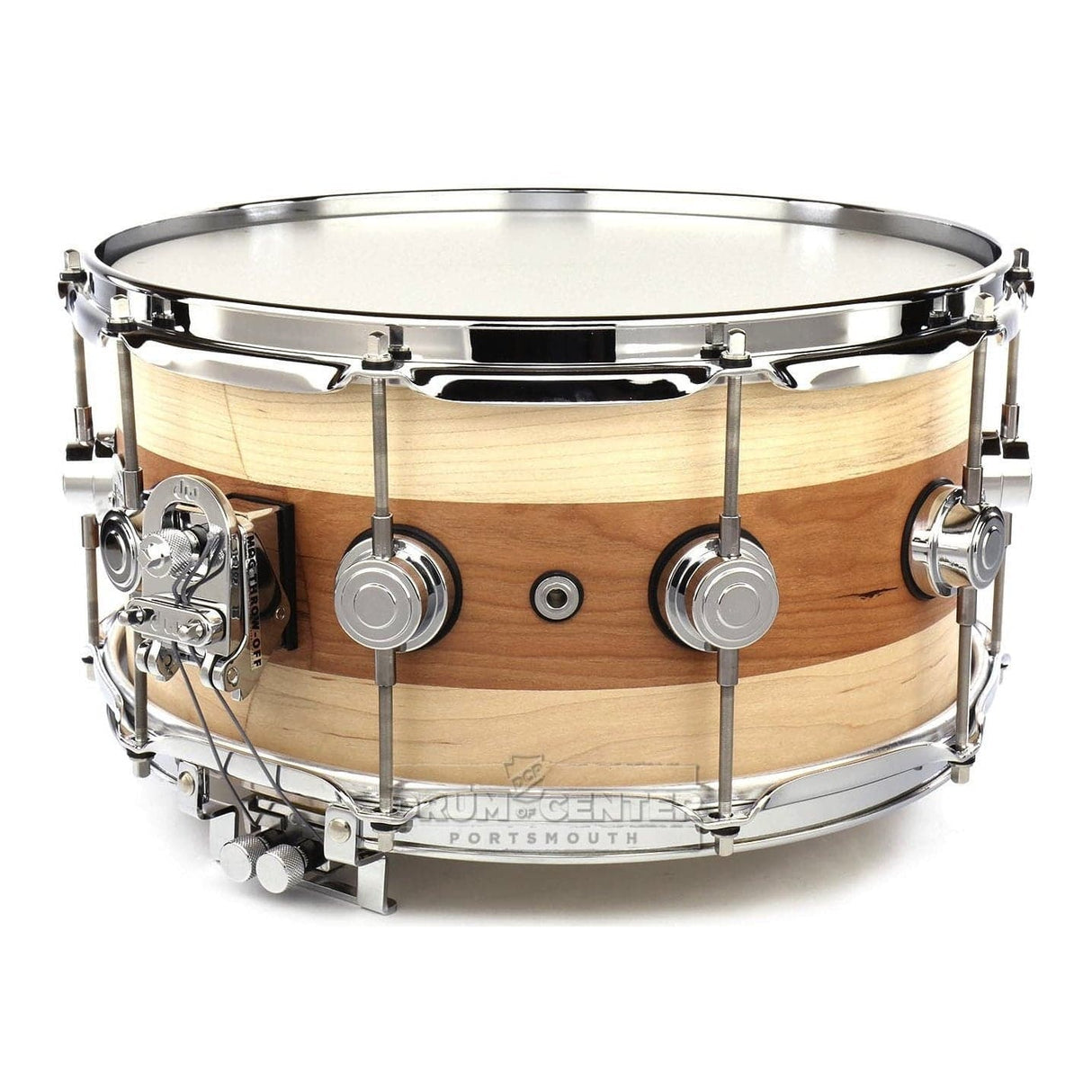 DW Collectors Super Sonic Edge Solid Ply Cherry/Maple Snare Drum 14x7