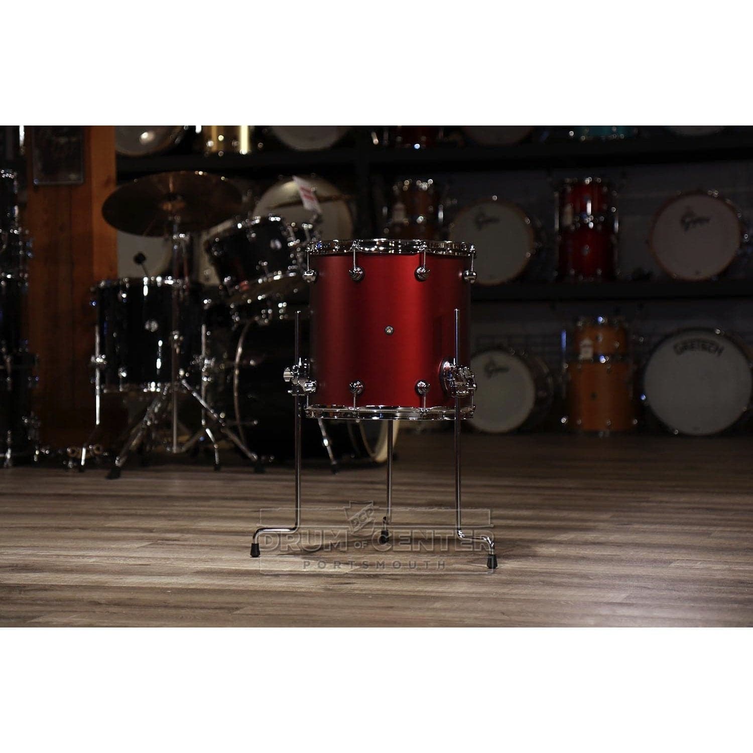 DW Design 14x14 Floor Tom Satin Crimson Metallic