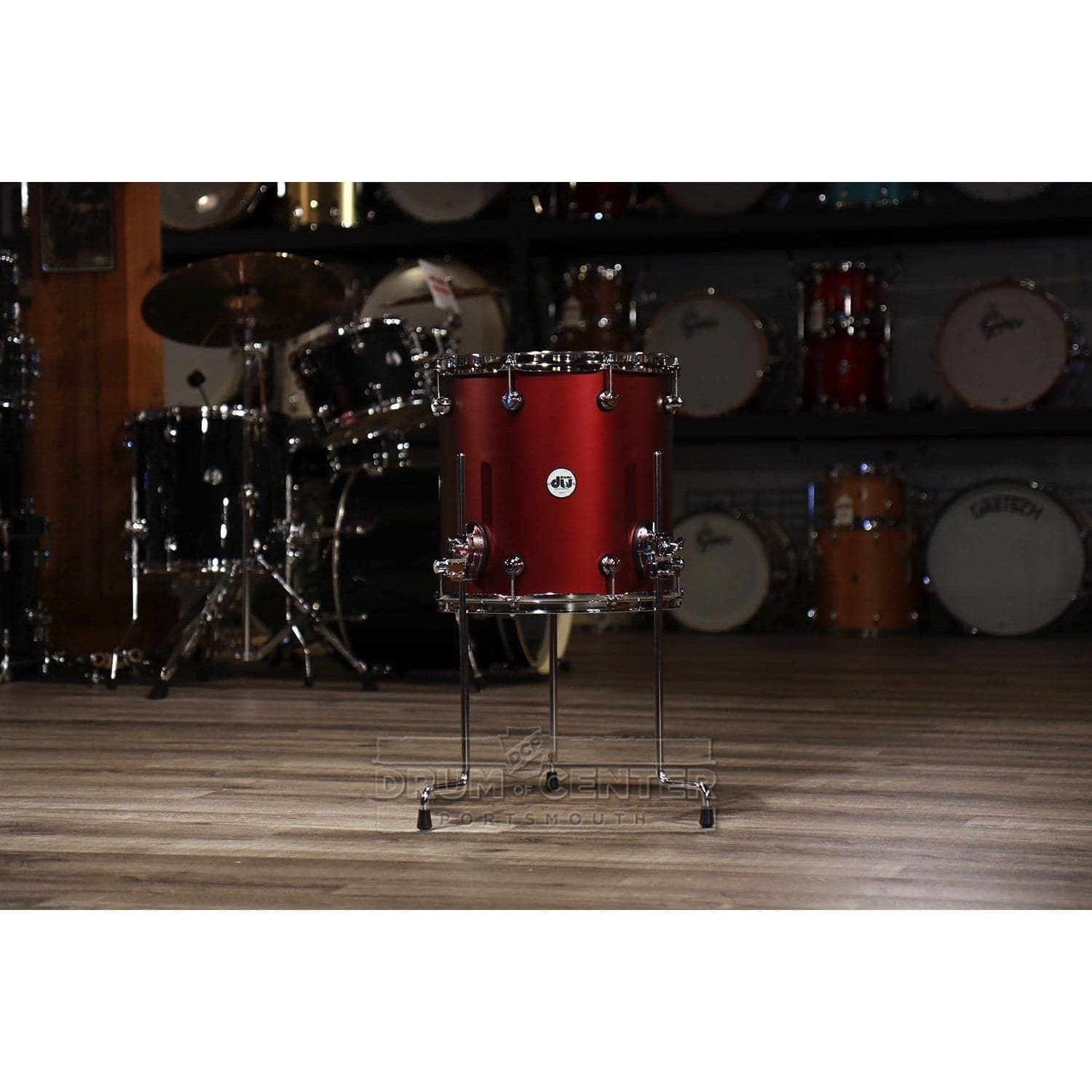 DW Design 14x14 Floor Tom Satin Crimson Metallic