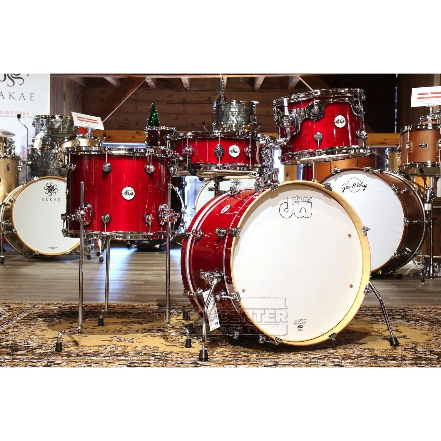 DW Design Frequent Flyer 4pc Drum Set Cherry Stain Lacquer DCP