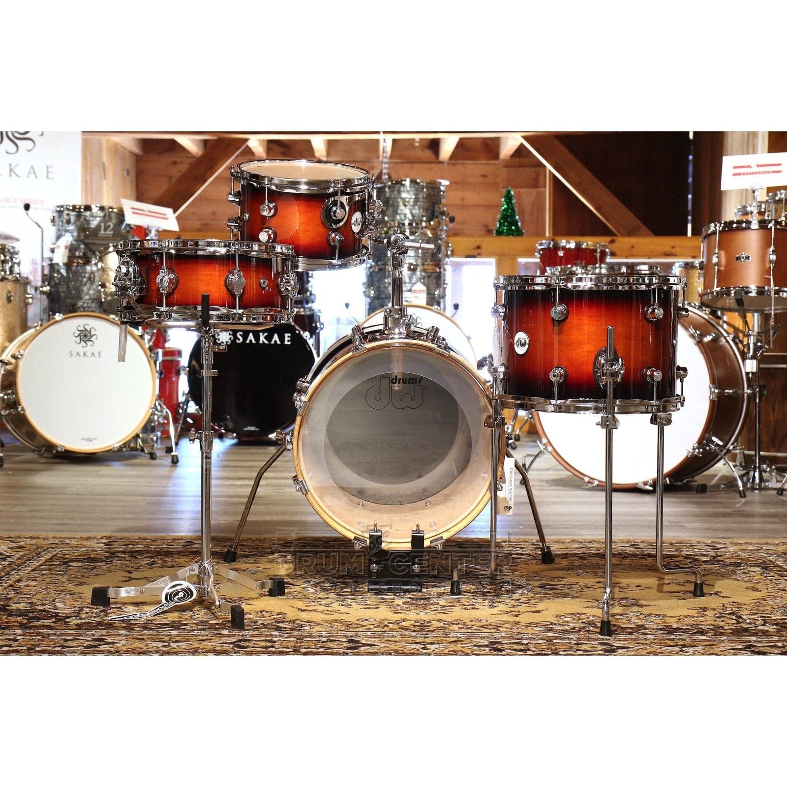 DW Design Mini-Pro 4pc Drum Set w/16BD Tobacco Burst Lacquer