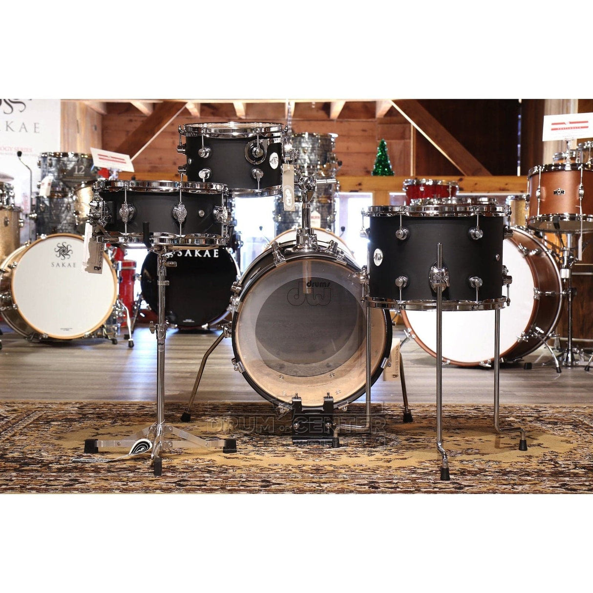 DW Design Mini-Pro 4pc Drum Set w/16BD Black Satin