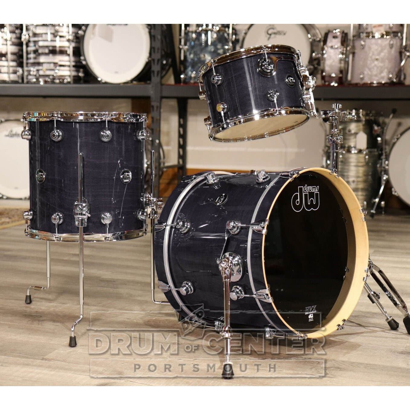 DW Performance 3pc Lacquer Drum Set 18/12/14 Ebony Stain
