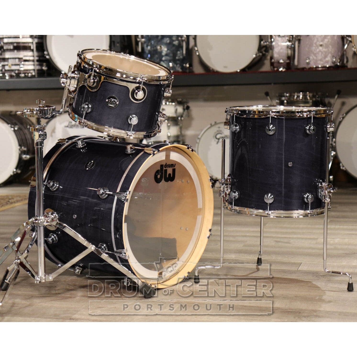 DW Performance 3pc Lacquer Drum Set 20/12/14 Ebony Stain