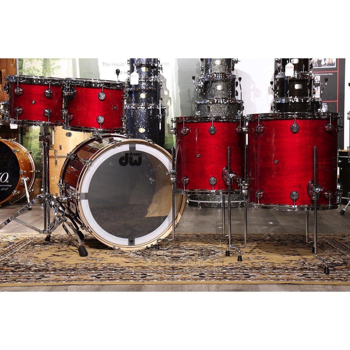 DW Performance 5pc Drum Set 22/10/12/14/16 Cherry Stain