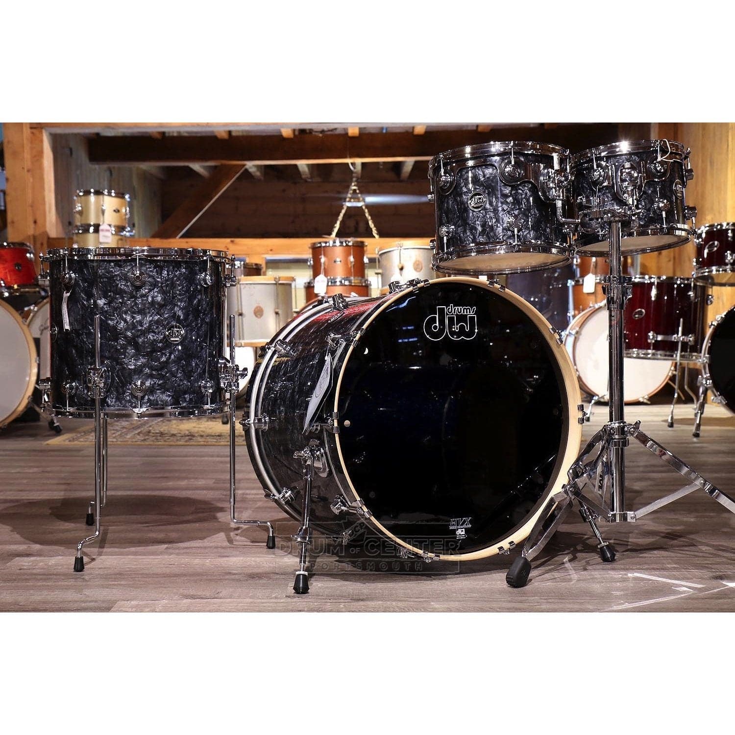DW Performance 4pc Drum Set 22/10/12/16 Black Diamond FinishPly