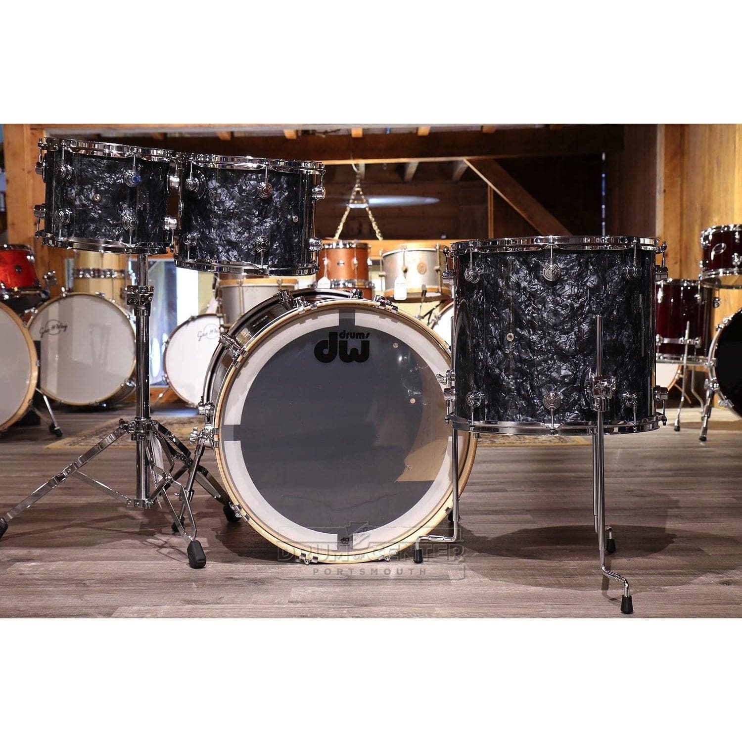 DW Performance 4pc Drum Set 22/10/12/16 Black Diamond FinishPly
