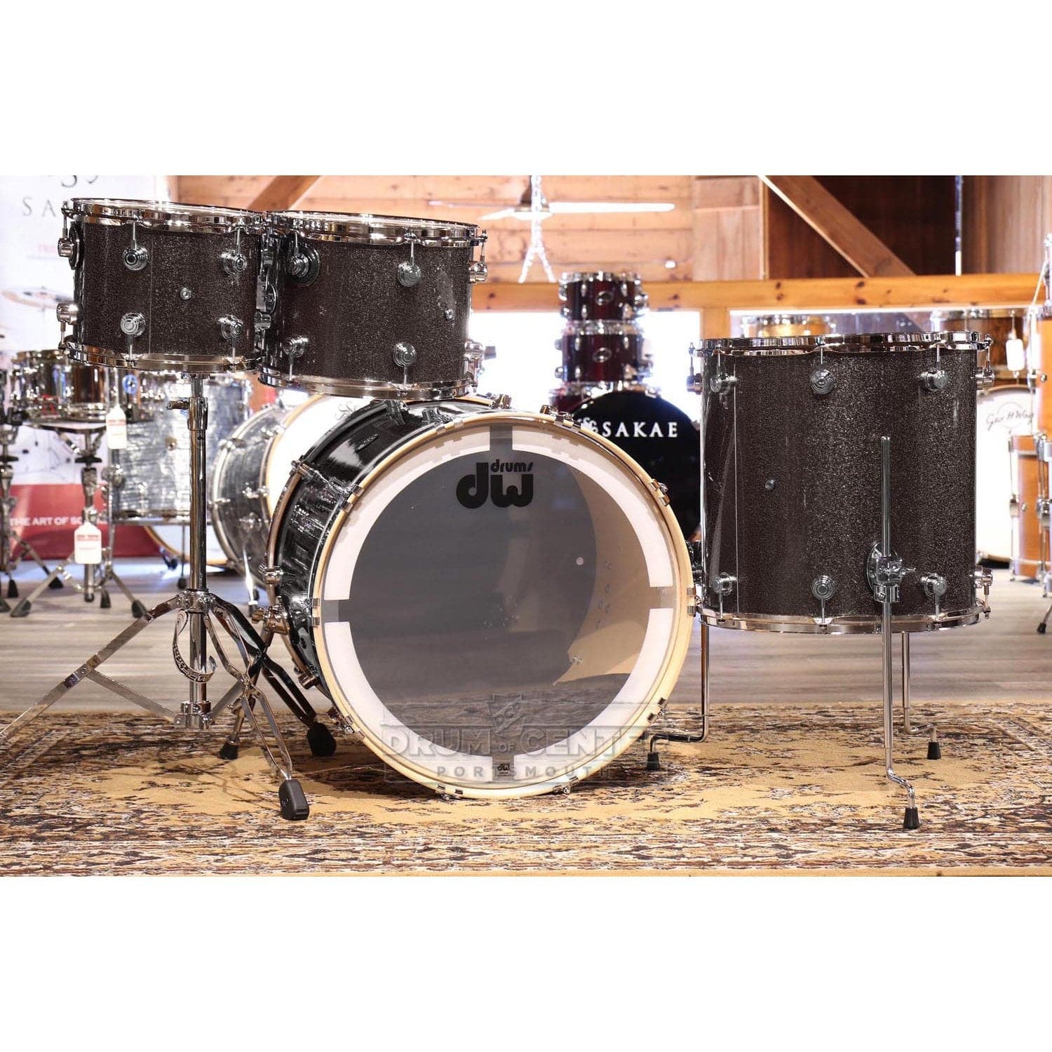 DW Performance 4pc Drum Set 22/10/12/16 Pewter Sparkle FinishPly