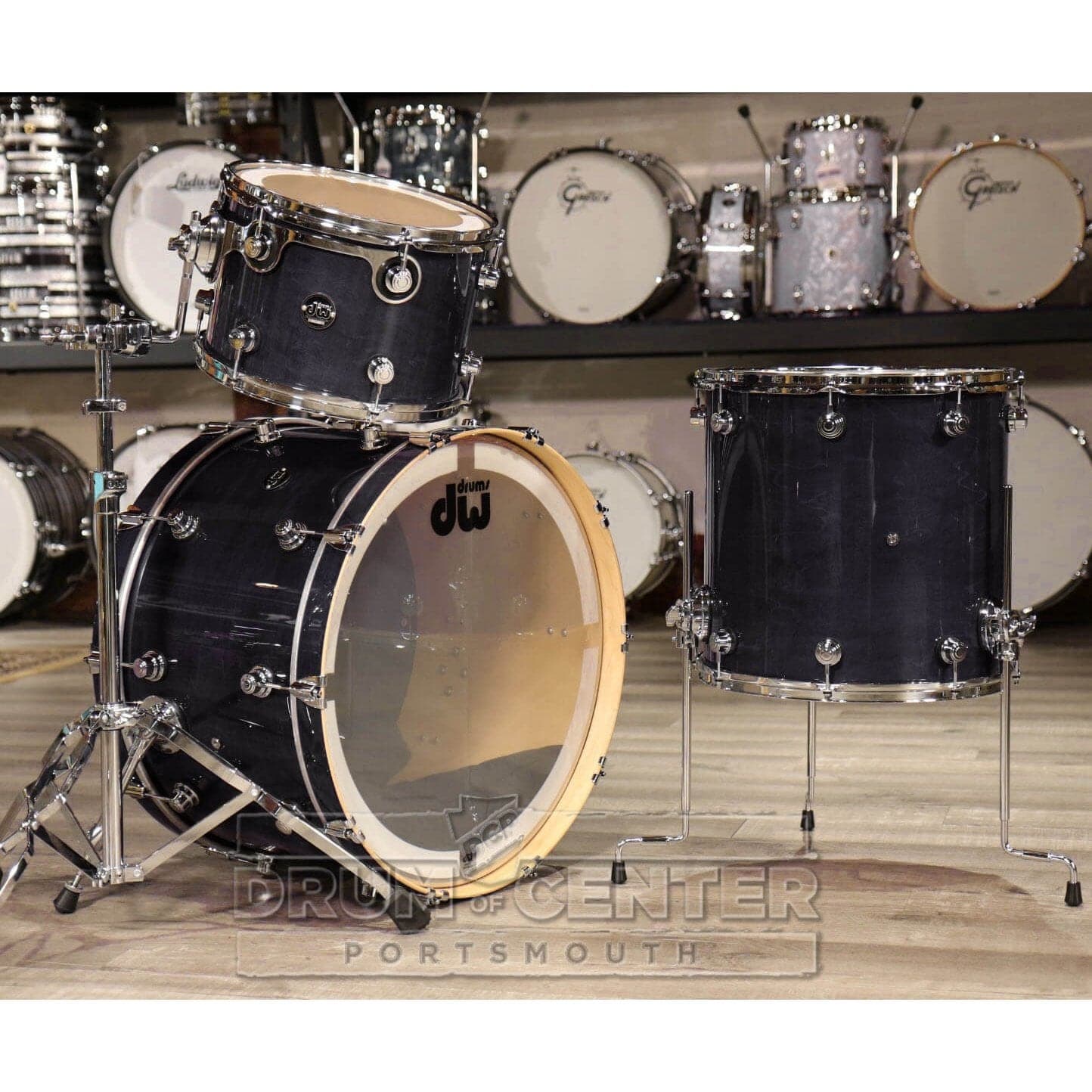 DW Performance 3pc Lacquer Drum Set 24/13/16 Ebony Stain