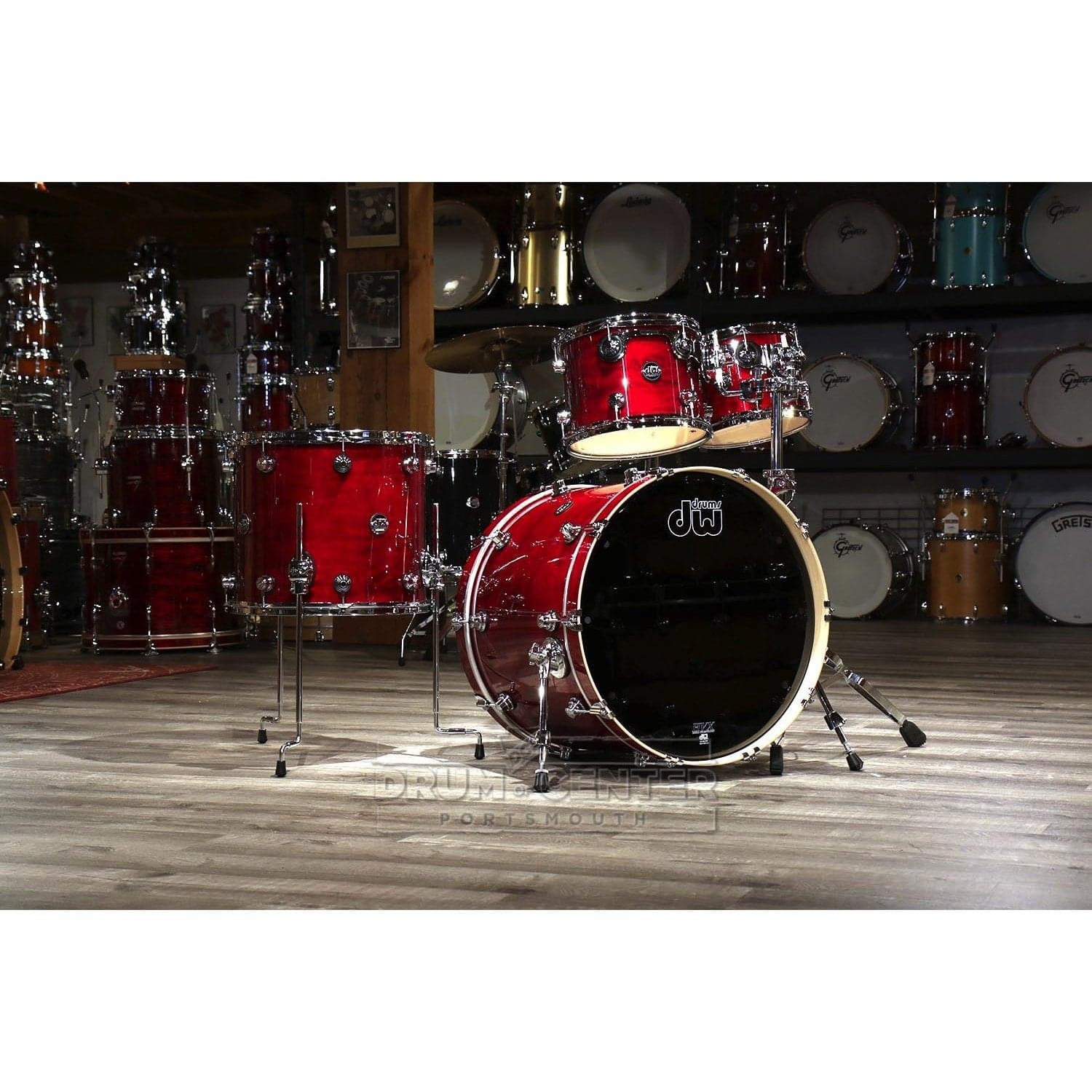 DW Performance 4pc Drum Set 22/10/12/16 Cherry Stain