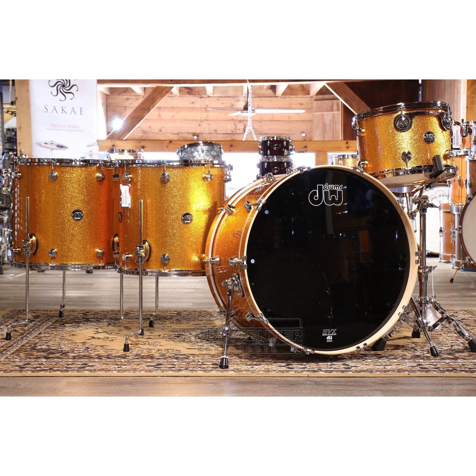 DW Performance 4pc Big Rock Drum Set Gold Sparkle