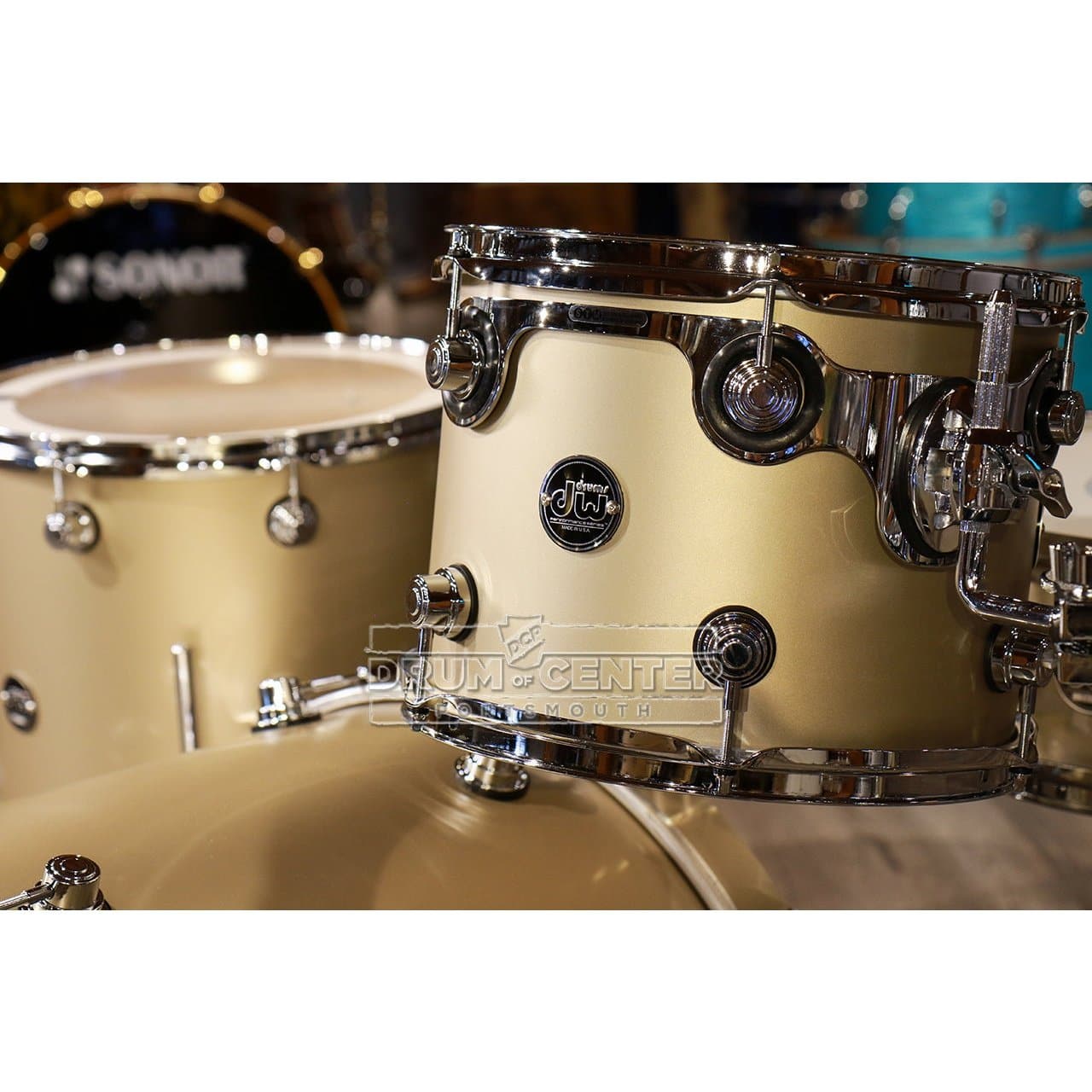 DW Performance 3pc Drum Set 22/13/16 Hard Satin Gold Mist